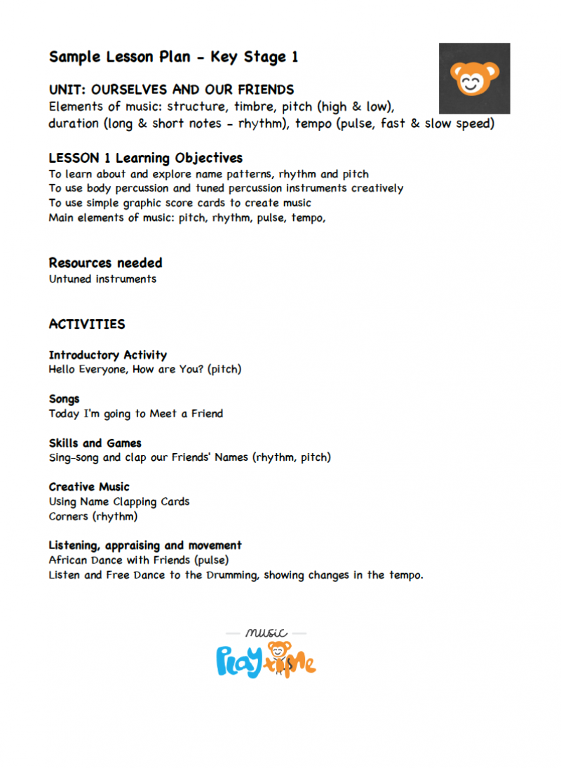 Music Playtime Planning Music Lessons For Young Children
